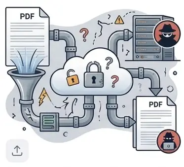 Document being uploaded to server